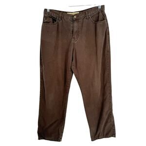 Cabelas Casuals Flannel Lined Outdoor Pant 14 Brown Work Pants Warm Cotton‎